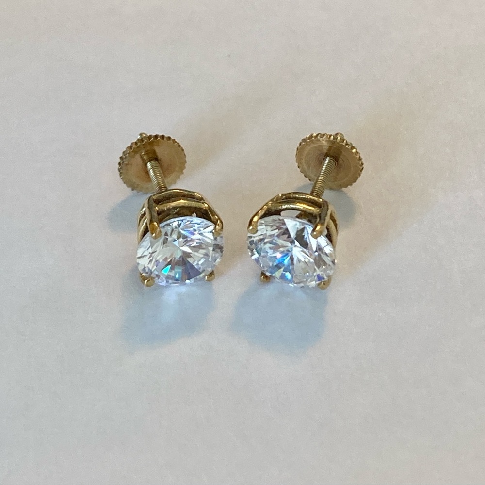 Faux diamond stud earrings